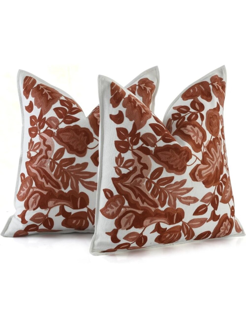 Red Ombre Boho Throw Pillow Covers, Set of 2, 18x18 Inch - Cozy Home Decor
